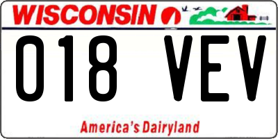 WI license plate 018VEV
