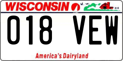 WI license plate 018VEW