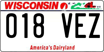 WI license plate 018VEZ