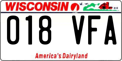 WI license plate 018VFA