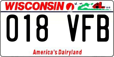WI license plate 018VFB