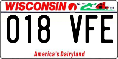 WI license plate 018VFE