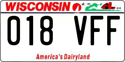 WI license plate 018VFF