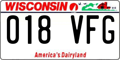 WI license plate 018VFG