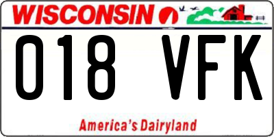 WI license plate 018VFK