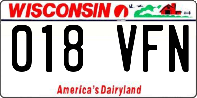 WI license plate 018VFN