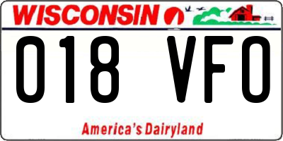 WI license plate 018VFO
