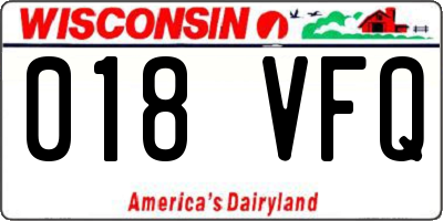 WI license plate 018VFQ