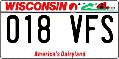 WI license plate 018VFS