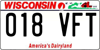 WI license plate 018VFT