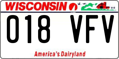 WI license plate 018VFV