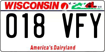 WI license plate 018VFY
