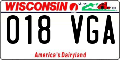WI license plate 018VGA