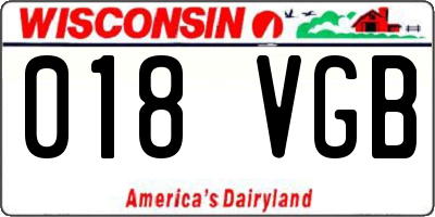WI license plate 018VGB