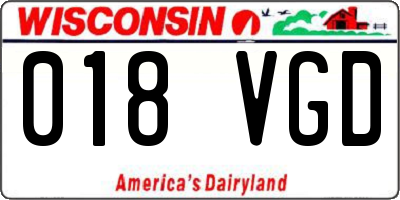 WI license plate 018VGD