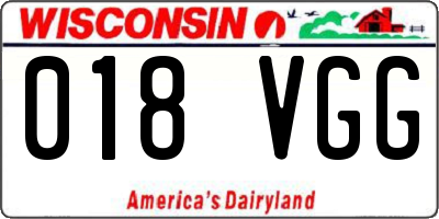 WI license plate 018VGG