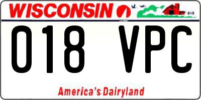 WI license plate 018VPC