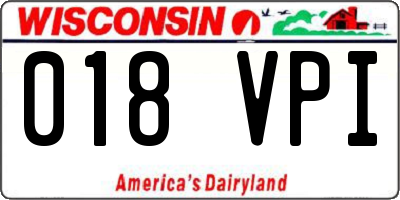 WI license plate 018VPI