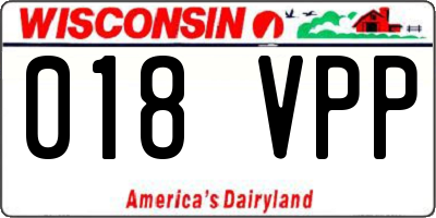 WI license plate 018VPP