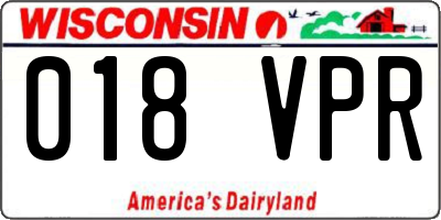 WI license plate 018VPR