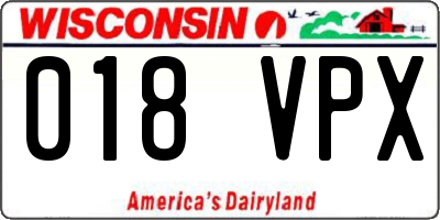 WI license plate 018VPX