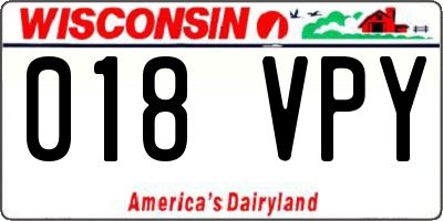 WI license plate 018VPY