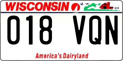 WI license plate 018VQN