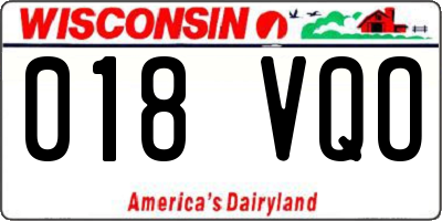 WI license plate 018VQO