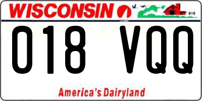 WI license plate 018VQQ