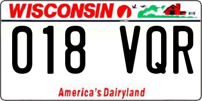 WI license plate 018VQR