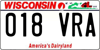 WI license plate 018VRA