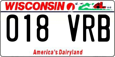 WI license plate 018VRB