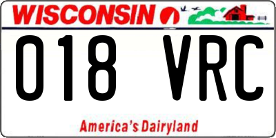 WI license plate 018VRC