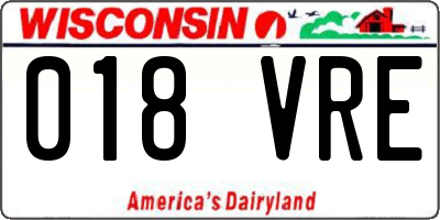 WI license plate 018VRE