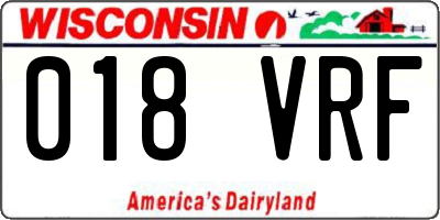 WI license plate 018VRF
