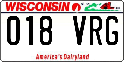 WI license plate 018VRG