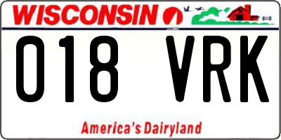 WI license plate 018VRK