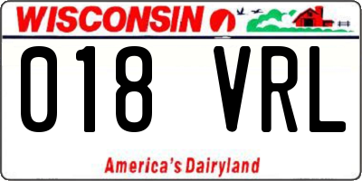 WI license plate 018VRL