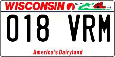 WI license plate 018VRM