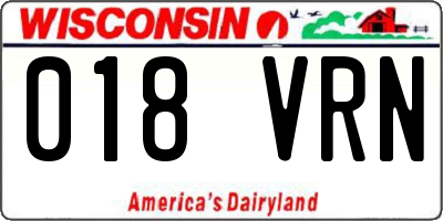 WI license plate 018VRN