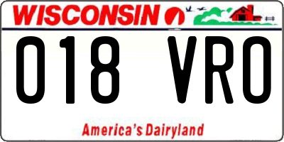 WI license plate 018VRO