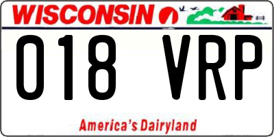 WI license plate 018VRP