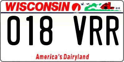 WI license plate 018VRR