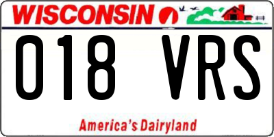 WI license plate 018VRS