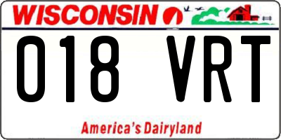 WI license plate 018VRT