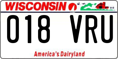 WI license plate 018VRU