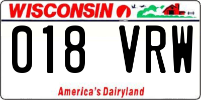 WI license plate 018VRW