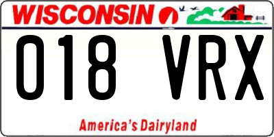 WI license plate 018VRX