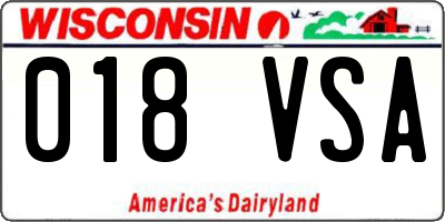 WI license plate 018VSA