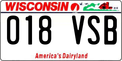 WI license plate 018VSB